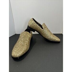 Enzo Romeo Sparko Gold‎ Loafers Men’s 9 Glitter Flashy Christmas Disco New Years